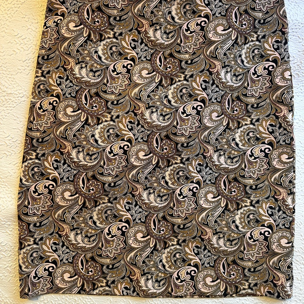 Premise Paisley A-Line Skirt in Black and Brown